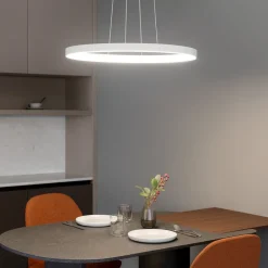 Lampadari Moderni-Vivida International Lampadario moderno ovale bianco led 40w 3000k 4000k vivida lifering-o