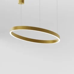 Lampadari Moderni-Gea Luce Lampadario moderno ovale led 60w 3000k criseideo oro