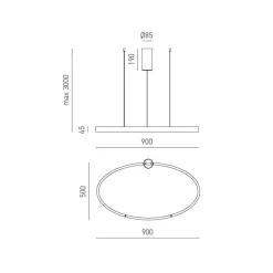 Lampadari Moderni-Gea Luce Lampadario moderno ovale led 60w 3000k criseideo oro