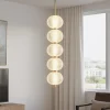 Lampadari Moderni-Selezionato da Mazzolaluce Lampadario moderno pendente led cct con telecomando vetri bianchi