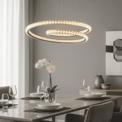 Lampadari Moderni-Selezionato da Mazzolaluce Lampadario moderno per salotto nero led 45w 3000k dimmerabile