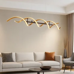 Lampadari Moderni-Selezionato da Mazzolaluce Lampadario moderno per salotto led da 2300k a 4000k colore oro