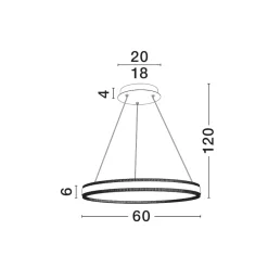 Lampadari Moderni-Selezionato da Mazzolaluce Lampadario moderno per salotto anello oro led 3000k dimmerabile