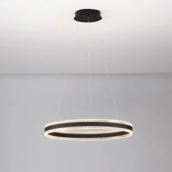 Lampadari Moderni-Selezionato da Mazzolaluce Lampadario moderno per salotto colore nero led 3000k dimmerabile