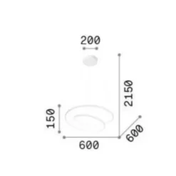 Lampadari Moderni-Ideal Lux Lampadario moderno per salotto oz led on-off 4000k ottone