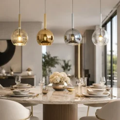 Lampadari Moderni-Top Light Lampadario moderno per sfere vetro ambra oro cromo trasparente