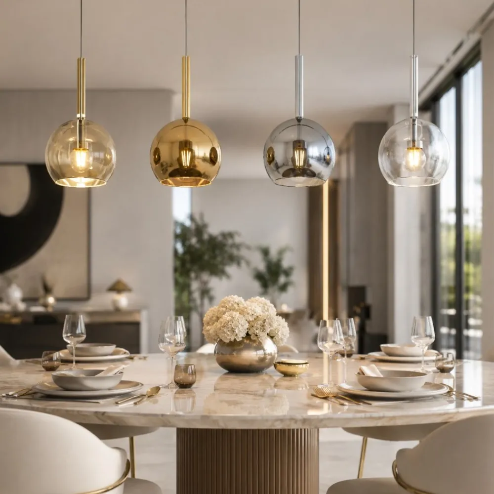 Lampadari Moderni-Top Light Lampadario moderno per sfere vetro ambra oro cromo trasparente