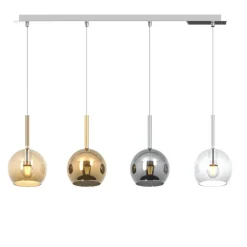 Lampadari Moderni-Top Light Lampadario moderno per sfere vetro ambra oro cromo trasparente