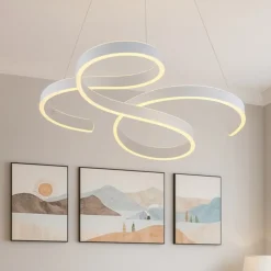 Lampadari Moderni-Selezionato da Mazzolaluce Lampadario moderno per soggiorno bianco led 52w 3000k