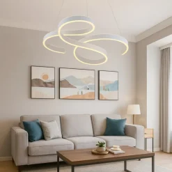 Lampadari Moderni-Selezionato da Mazzolaluce Lampadario moderno per soggiorno bianco led 52w 3000k