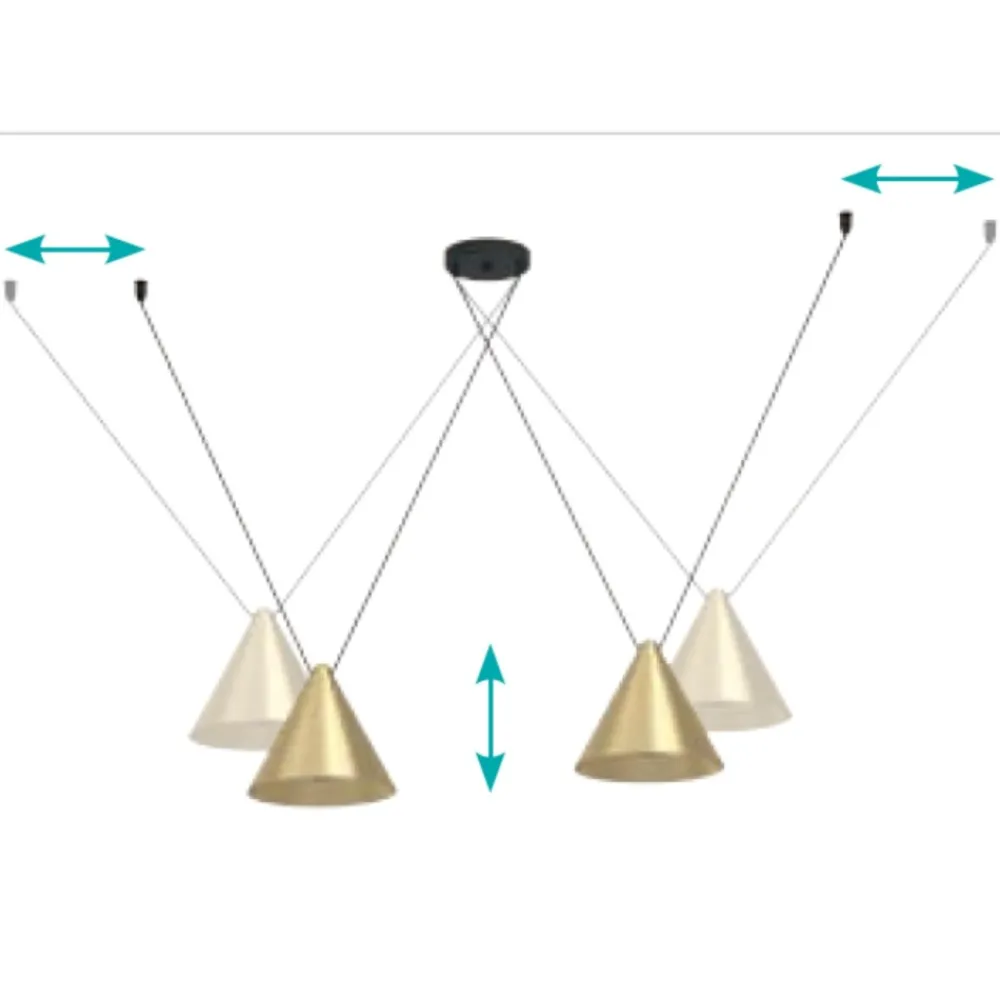 Lampadari Moderni-Eglo Lampadario moderno per soggiorno oro ottone narices
