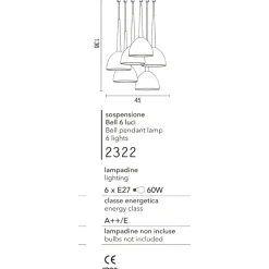 Lampadari Moderni-Affralux Lampadario moderno per soggiorno bianco bell