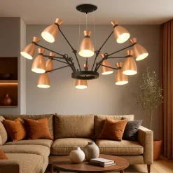 Lampadari Moderni-Selezionato da Mazzolaluce Lampadario moderno per soggiorno design nero rame