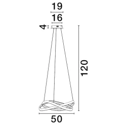 Lampadari Moderni-Selezionato da Mazzolaluce Lampadario moderno per soggiorno grigio oro led 40w 3500k 5000k con telecomando