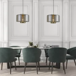 Lampadari Moderni-Selezionato da Mazzolaluce Lampadario moderno per soggiorno vetro bronzo