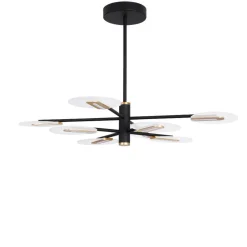 Lampadari Moderni-Selezionato da Mazzolaluce Lampadario moderno per soggiorno nero e oro led 3000k