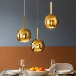 Lampadari Moderni-Top Light Lampadario moderno per soggiorno 3 vetri oro