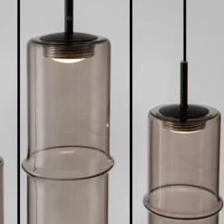 Lampadari Moderni-Selezionato da Mazzolaluce Lampadario moderno per soggiorno 5 vetri moka led 3000k design moderno