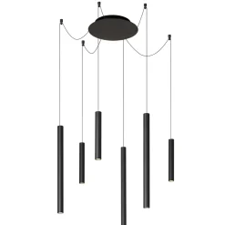 Lampadari Moderni-Selezionato da Mazzolaluce Lampadario moderno per tavolo soggiorno nero 6 luci led dimmerabile