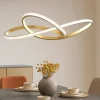 Lampadari Moderni-Selezionato da Mazzolaluce Lampadario moderno per tavolo da pranzo led 3000k oro spazzolato