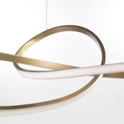 Lampadari Moderni-Selezionato da Mazzolaluce Lampadario moderno per tavolo da pranzo led 3000k oro spazzolato