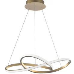 Lampadari Moderni-Selezionato da Mazzolaluce Lampadario moderno per tavolo da pranzo led 3000k oro spazzolato