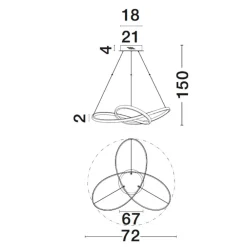 Lampadari Moderni-Selezionato da Mazzolaluce Lampadario moderno per tavolo da pranzo led 3000k oro spazzolato