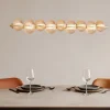 Lampadari Moderni-Selezionato da Mazzolaluce Lampadario moderno per tavolo da pranzo vetro ambra led 3000k