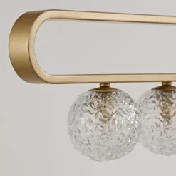 Lampadari Moderni-Selezionato da Mazzolaluce Lampadario moderno per tavolo da soggiorno oro sfere vetro