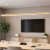 Lampadari Moderni-Ideal Lux Lampadario moderno per ufficio ottone led 3000k dorica