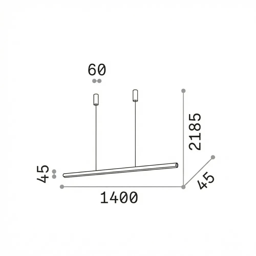 Lampadari Moderni-Ideal Lux Lampadario moderno per ufficio acciaio led 3000k dorica