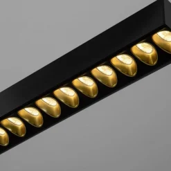 Lampadari Moderni-Selezionato da Mazzolaluce Lampadario moderno per ufficio minimalista nero led 3000k dimmerabile