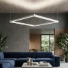 Lampadari Moderni-Selezionato da Mazzolaluce Lampadario moderno quadrato 75cm bianco led 40w 3000k dimmerabile