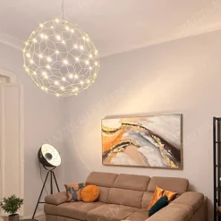 Lampadari Moderni-Selezionato da Mazzolaluce Lampadario moderno sfera oro led 22w 3000k per salotto