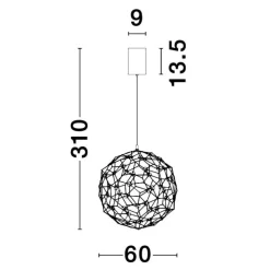 Lampadari Moderni-Selezionato da Mazzolaluce Lampadario moderno sfera oro led 22w 3000k per salotto