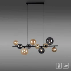 Lampadari Moderni-Selezionato da Mazzolaluce Lampadario moderno sfere di vetro fume ambra per soggiorno