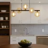Lampadari Moderni-Selezionato da Mazzolaluce Lampadario moderno sfere vetri ambra per sala da pranzo