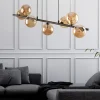 Lampadari Moderni-Selezionato da Mazzolaluce Lampadario moderno sfere vetro ambra per soggiorno