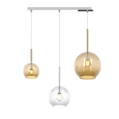 Lampadari Moderni-Top Light Lampadario moderno sfere vetri ambra