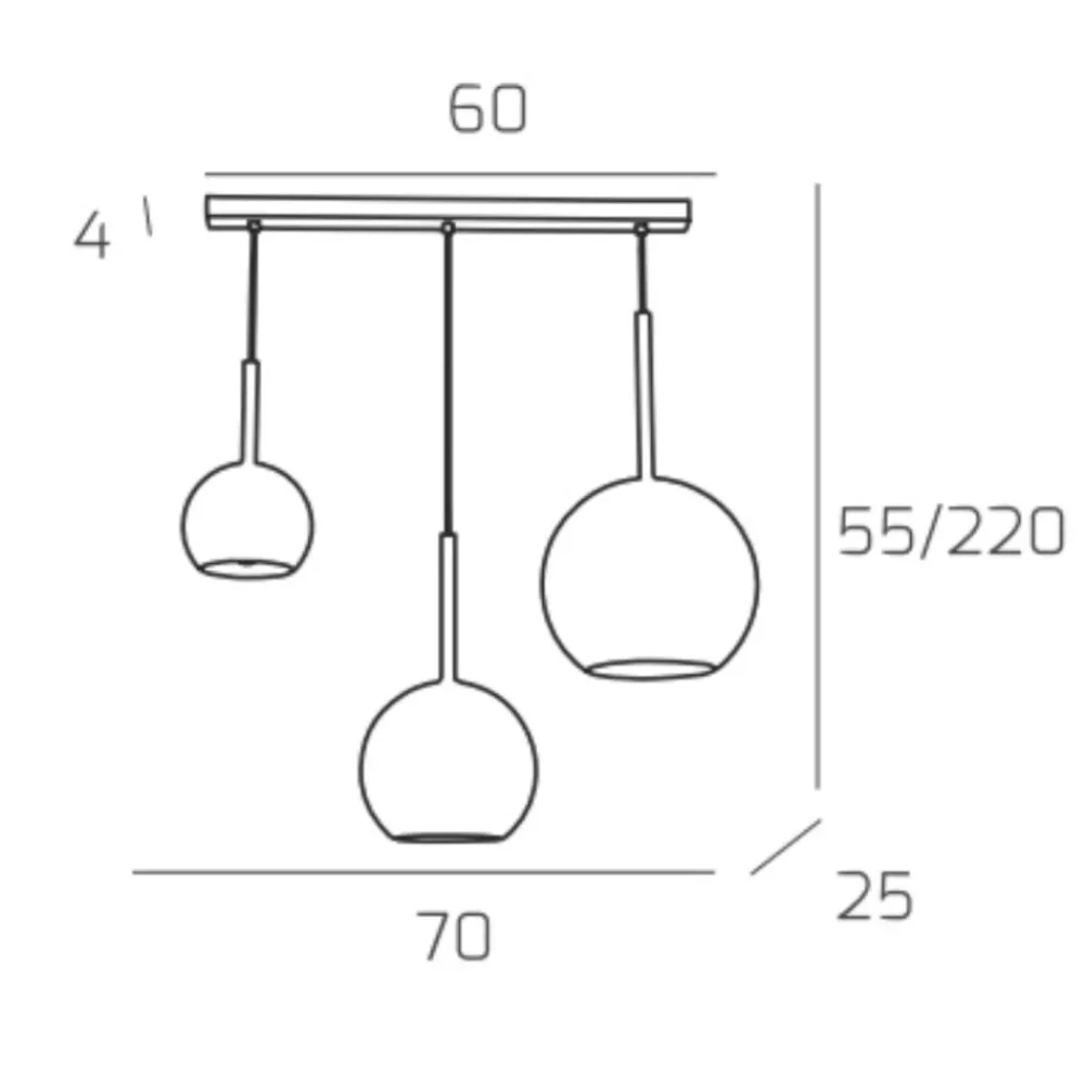 Lampadari Moderni-Top Light Lampadario moderno sfere vetri ambra