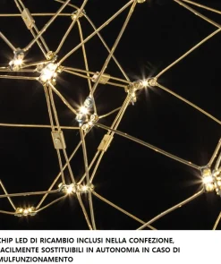 Lampadari Moderni-Selezionato da Mazzolaluce Lampadario moderno sole 40 cm led 21w 3000k sfera oro