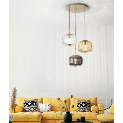Lampadari Moderni-Ondaluce Lampadario moderno so odette per soggiorno tre vetri colorati