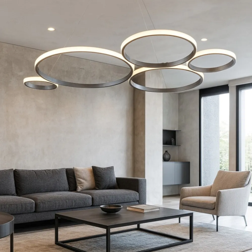Lampadari Moderni-Ondaluce Lampadario moderno so pois silver led 60w 4000k