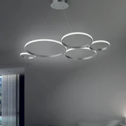 Lampadari Moderni-Ondaluce Lampadario moderno so pois silver led 60w 4000k