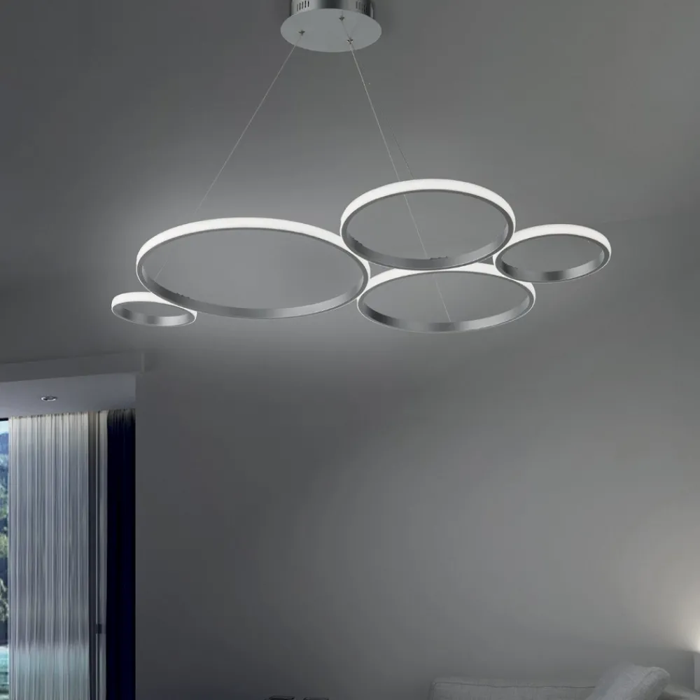 Lampadari Moderni-Ondaluce Lampadario moderno so pois silver led 60w 4000k