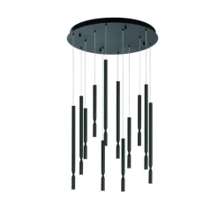 Lampadari Moderni-Ondaluce Lampadario moderno so tubic 12 luci nero led 3000k dimmerabile salotto