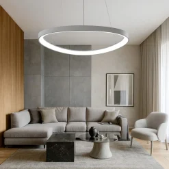 Lampadari Moderni-Vivida International Lampadario moderno titanio rotondo led 48w 3000k 4000k dimmerabile vivida lifering