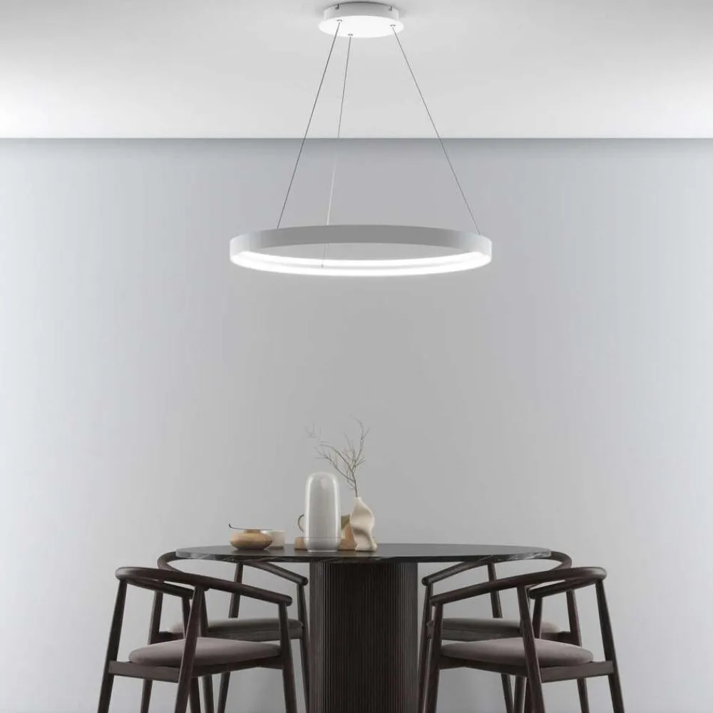 Lampadari Moderni-Top Light Lampadario moderno malika bianco rotondo led 56w cct