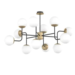 Lampadari Moderni-Top Light Lampadario moderno clear per soggiorno nero oro
