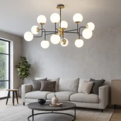Lampadari Moderni-Top Light Lampadario moderno clear per soggiorno nero oro